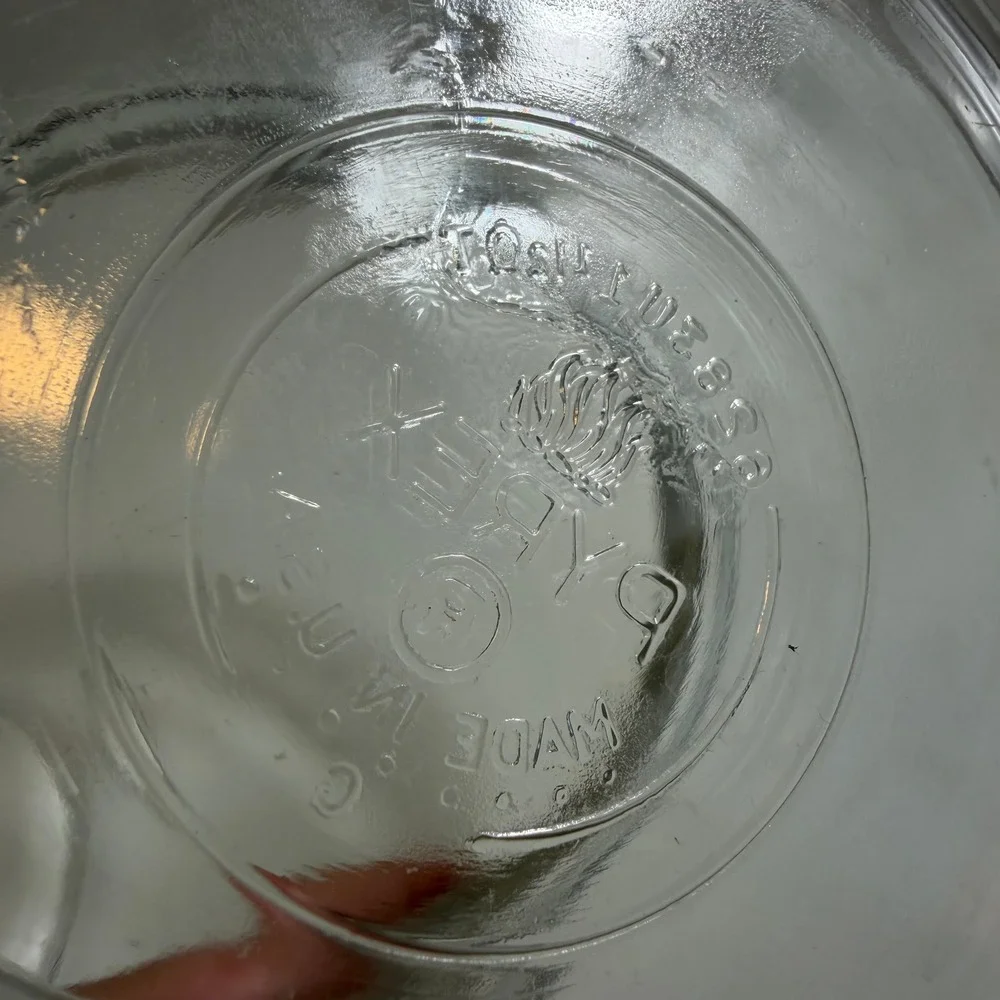 Vintage Pyrex Flameware Clear Glass Double Boiler 1.5 Qt 6283 with Lid